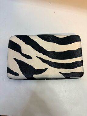 Zebra Print Faux Leather Clutch Wallet